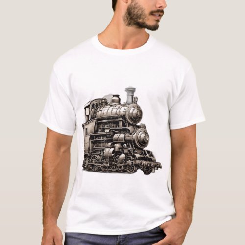Steam_Powered Adventures Vintage Locomotive T_Shi T_Shirt
