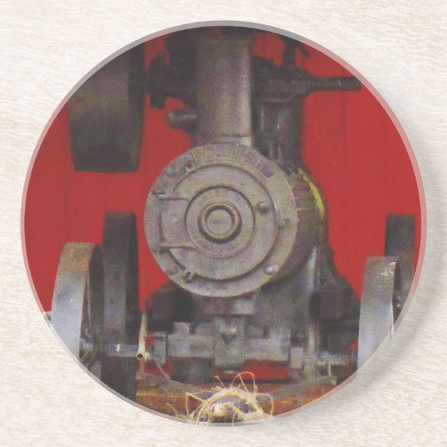 Steam powered Antique Tracter Drink Coaster (Front)