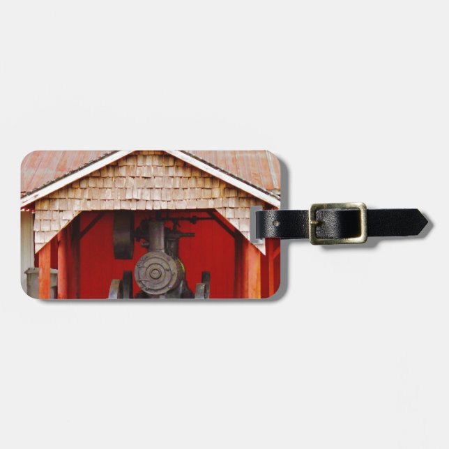 Steam powered Antique Tracter Luggage Tag (Front Horizontal)