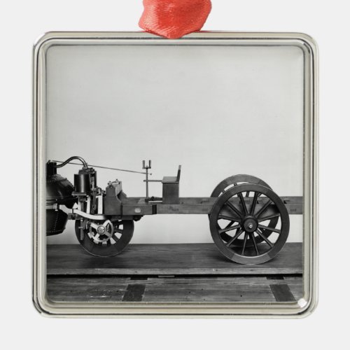 Steam_powered car invented metal ornament