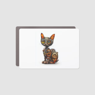 Steam Powered Purr � Steampunk Robot Cat Car Magnet