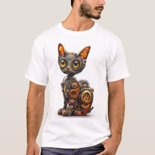 Steam Powered Purr � Steampunk Robot Cat T-Shirt
