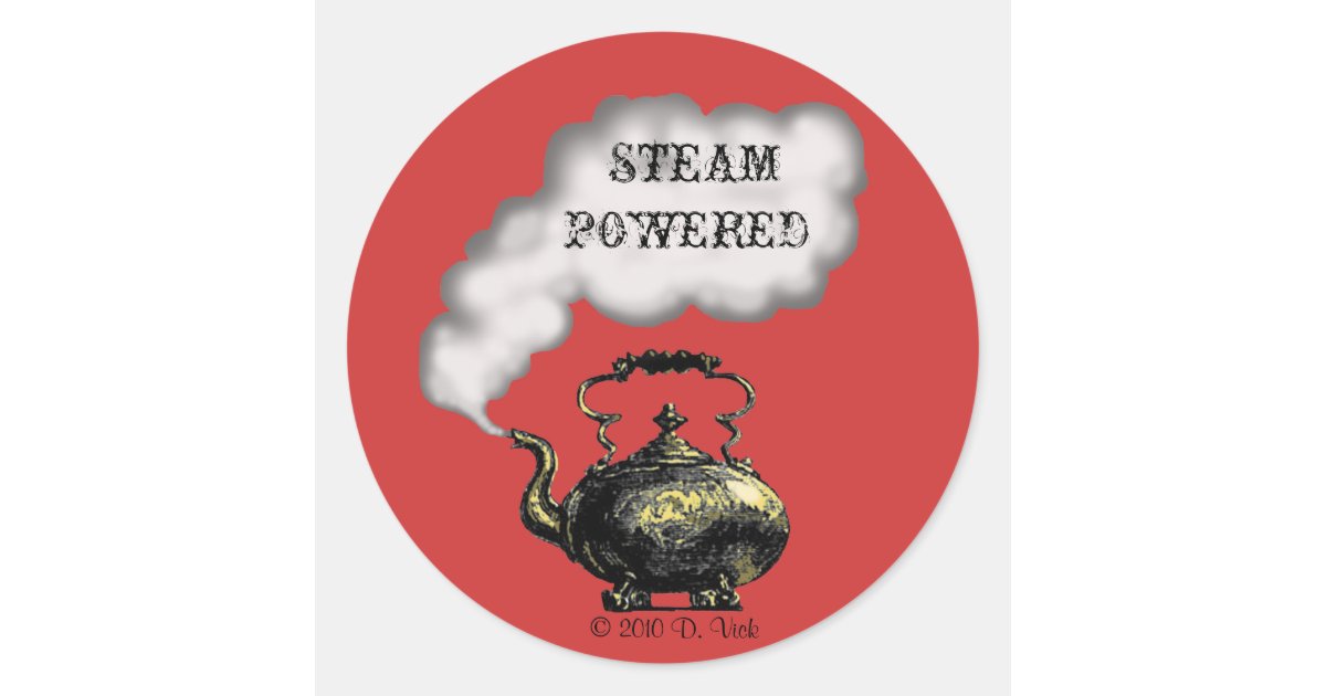 Steam Powered Sticker | Zazzle
