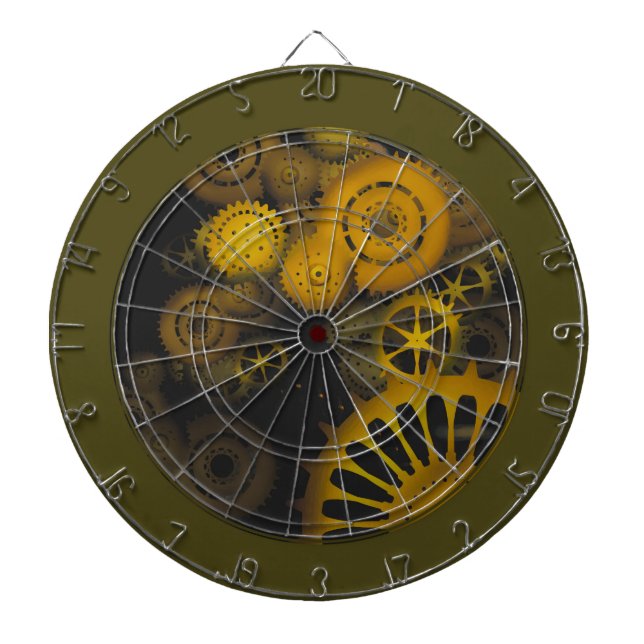STEAM PUNCTURE GEAR DART BOARD (Front)