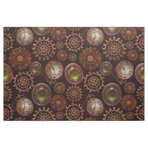 Steam Punk Gears Modern Retro Abstract Pattern Fabric