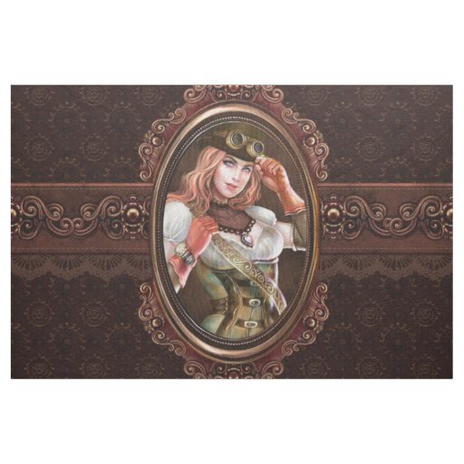 Steam Punk Gears Modern Retro Abstract Pattern Fabric