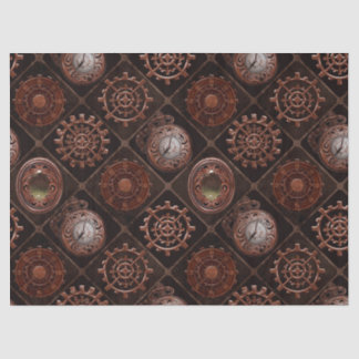 Steam Punk Gears Modern Retro Abstract Pattern Tissue Paper