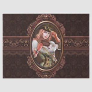 Steam Punk Gears Modern Retro Abstract Pattern Tissue Paper