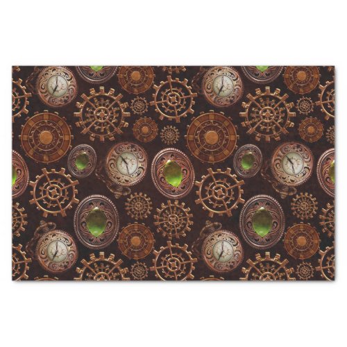 Steam Punk Gears Modern Retro Abstract Pattern Tissue Paper