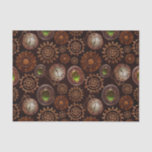 Steam Punk Gears Modern Retro Abstract Pattern Tissue Paper
