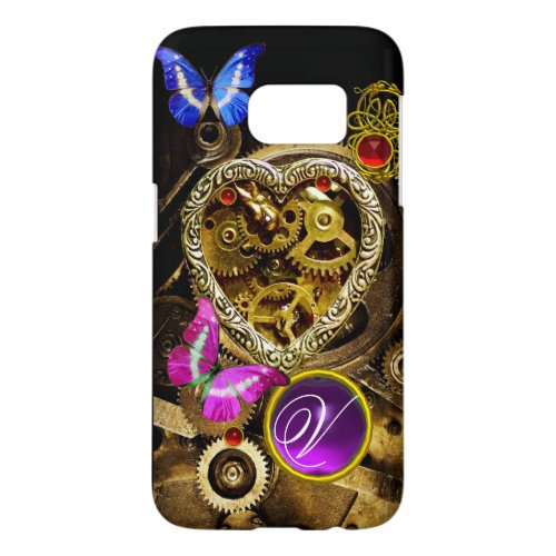 STEAM PUNK HEARTGEARSGEMSBUTTERFLIES MONOGRAM SAMSUNG GALAXY S7 CASE