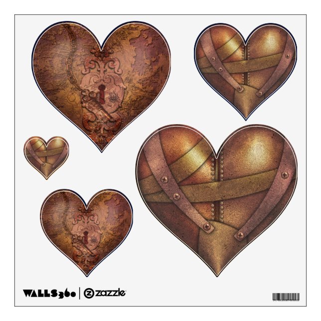 Steam Punk Heart Mix Wall Sticker (Front)