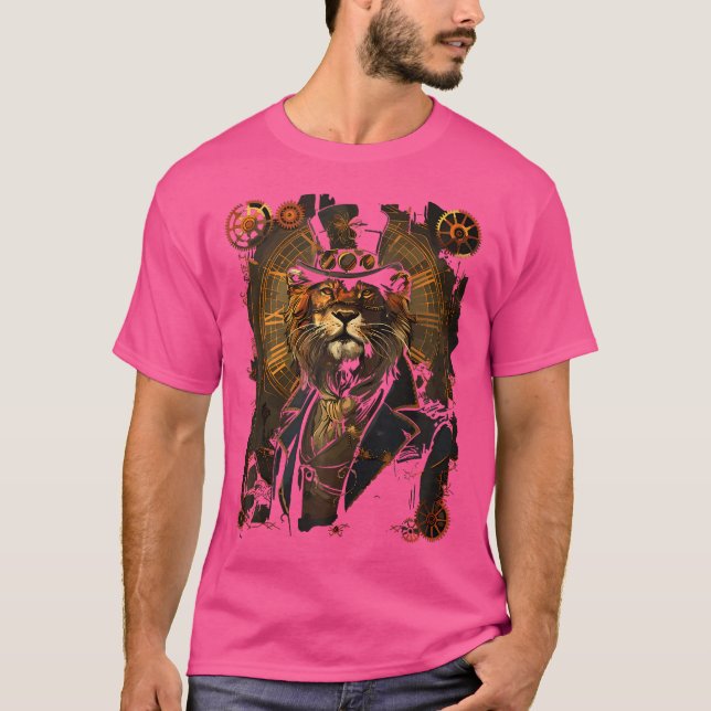 Steam Punk Lion Steampunk Art T-Shirt (Front)