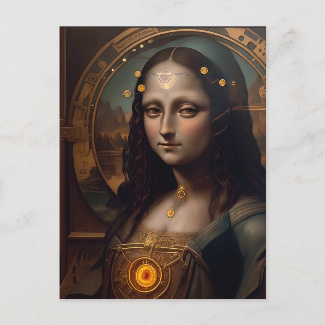 Steam Punk Mona Lisa  Postcard (Front)