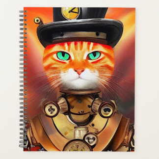 Steam Punk Orange Tabby Cat Planner