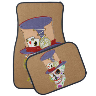 Steam Punk Sugar Skull Car Floor Mat