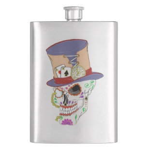 Steam Punk Sugar Skull Flask