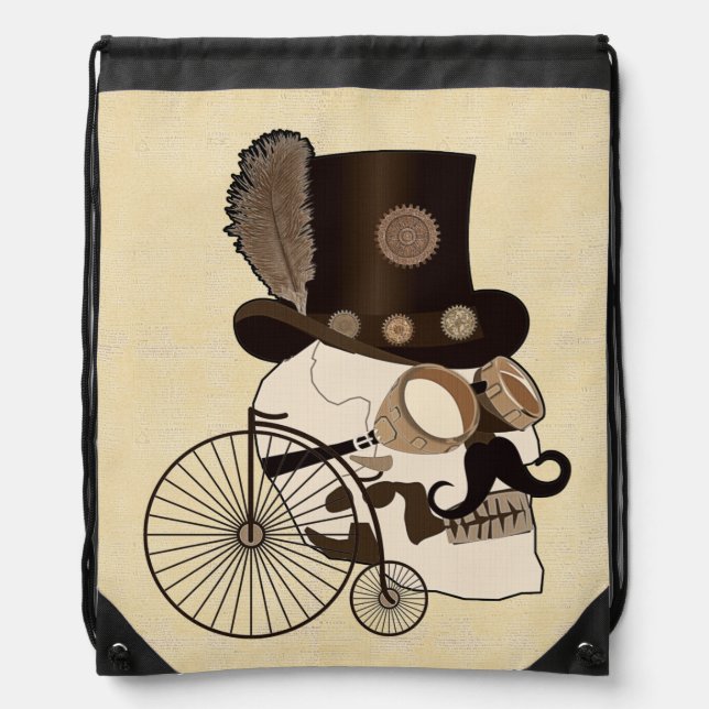 Steam Punked Drawstring Bag (Front)
