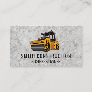 Steam Roller Concrete Construction Business Card