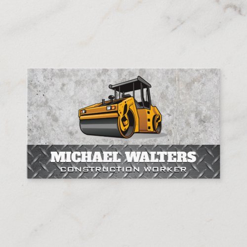 Steam Roller  Construction Vehicle Business Card