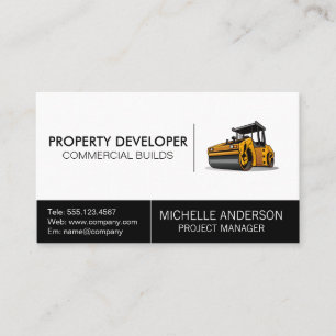Steam Roller Construction Vehicle Business Card