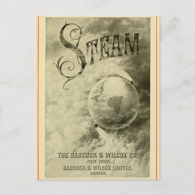 Steam Runs The World 1904 Postcard (Front)