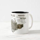 Steam Traction Engine Farm Tractor Farming Antique Two-Tone Coffee Mug (Front Right)