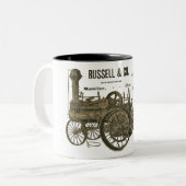 Steam Traction Engine Farm Tractor Farming Antique Two-Tone Coffee Mug (Front Left)