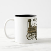 Steam Traction Engine Farm Tractor Farming Antique Two-Tone Coffee Mug (Left)