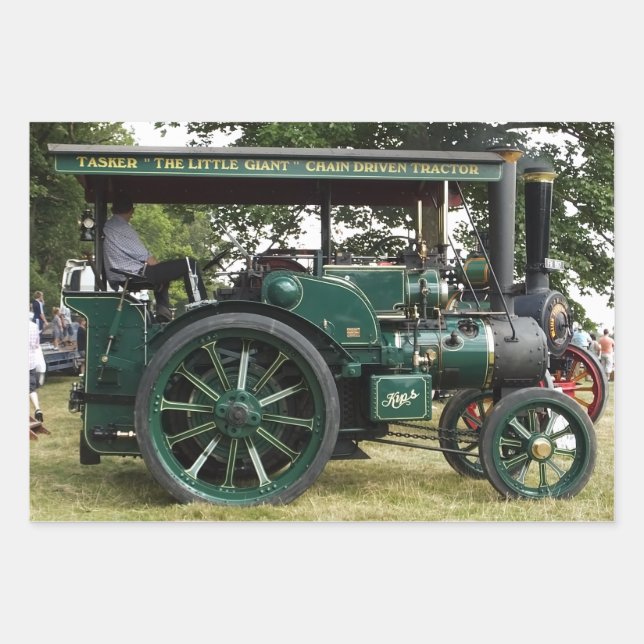 STEAM TRACTION ENGINE WRAPPING PAPER SHEETS (Front)