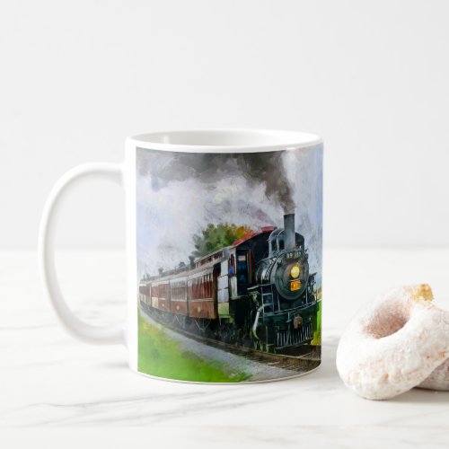 Steam Train 89 Steam Engine Locomotive Railroad Coffee Mug