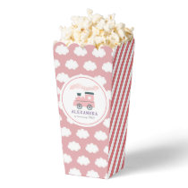 Steam Train All Aboard Pink Girl Birthday Popcorn Favor Boxes