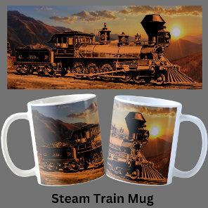 Steam Train All Around CPRR 229 Locomotive Engine Coffee Mug