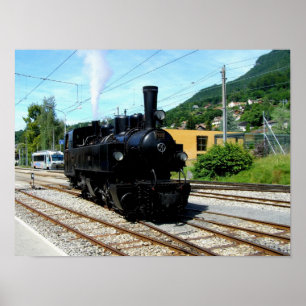 Steam train at Blonay Poster
