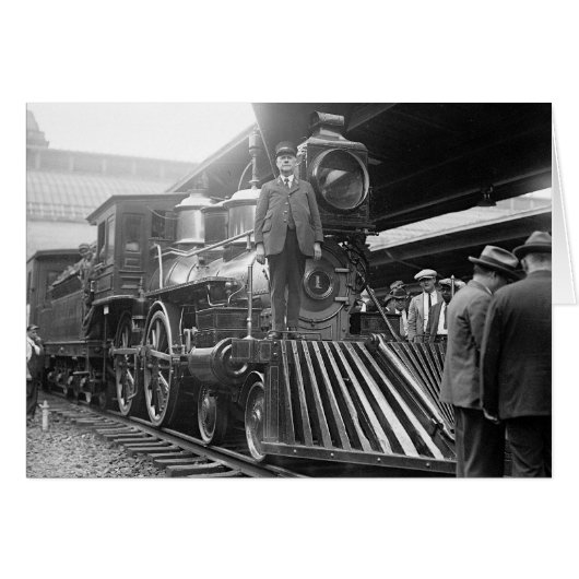 Steam Train at Station, 1923 Cards (Front Horizontal)