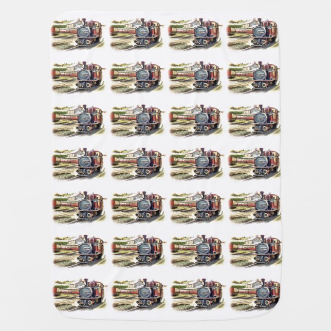 STEAM TRAIN BABY BLANKET (Front)