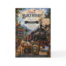 Steam Train Birthday Card | Vintage Railway