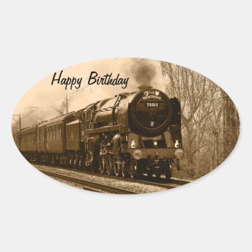 Steam Train Birthday Stickers