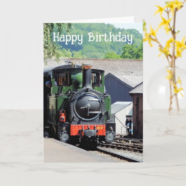 STEAM TRAIN   CARD (Yellow Flower)