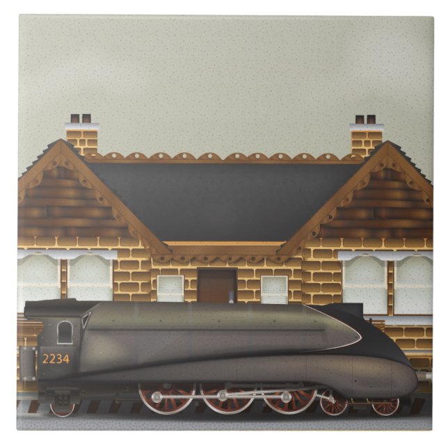 Steam Train Ceramic Tile (Front)