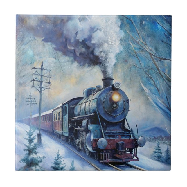 Steam Train Ceramic Tile (Front)