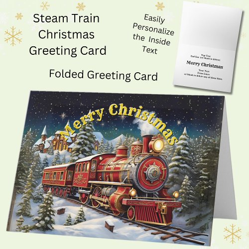 Steam Train Christmas  Card