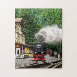 Steam train color photo vintage locomotive 11 x 14 jigsaw puzzle