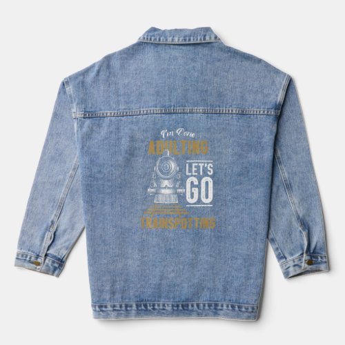 Steam Train Driver Trainspotting Locomotive Vintag Denim Jacket