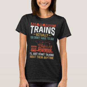 Steam Train Driver Trainspotting Locomotive Vintag T-Shirt