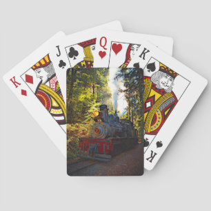 Steam Train Engine 7 Locomotive Railroad Coffee Mu Poker Cards