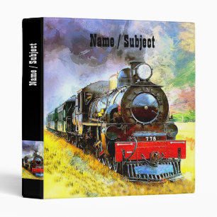Steam Train Engine Locomotive 778 add name 3 Ring Binder