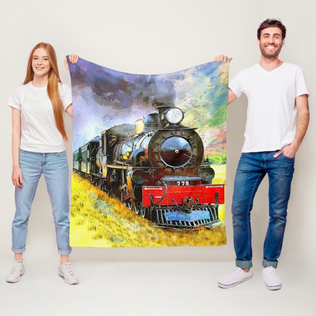 Steam Train Engine Locomotive 778 Fleece Blanket (In Situ)
