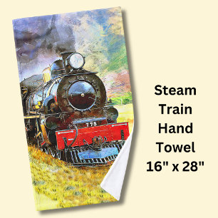 Steam Train Engine Locomotive 778 Hand Towel