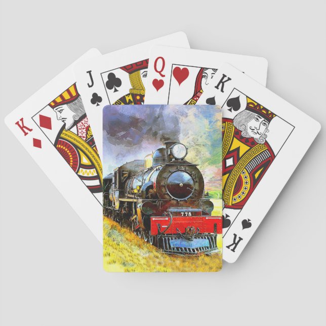 Steam Train Engine Locomotive 778  Poker Cards (Back)